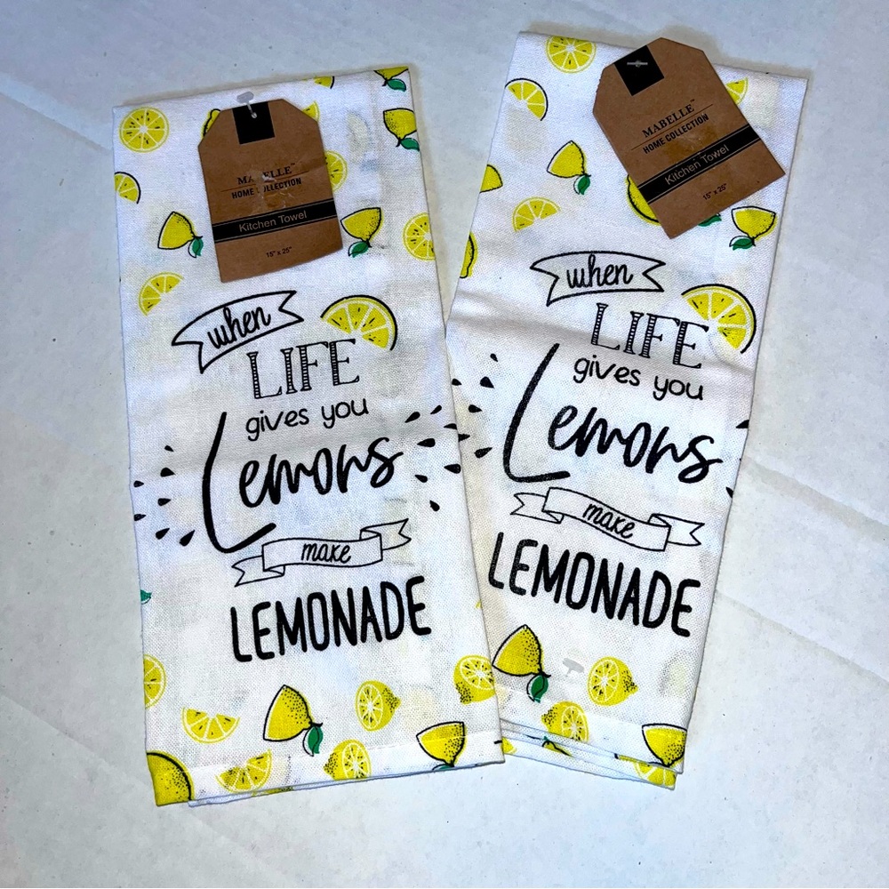 Set of 2 New Kitchen Towels Lemons